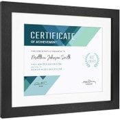 Wholesale - 4pk 11X14" BLK MATTED WOODGRAIN FRAME C/P 1, UPC: 044021649596